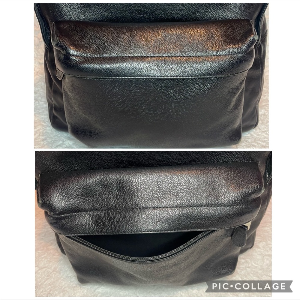 Coach Charles Large Leather Unisex Backpack BookBag in Black F54786 - Picture 8 of 17